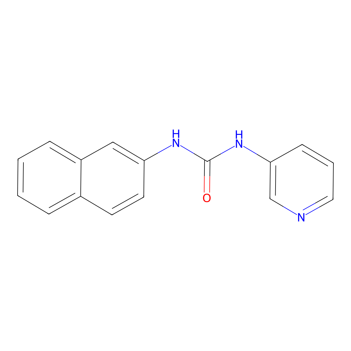 1-Naphthalen-2-yl-3-pyridin-3-ylurea molecular structure, CAS 20949-53-5
