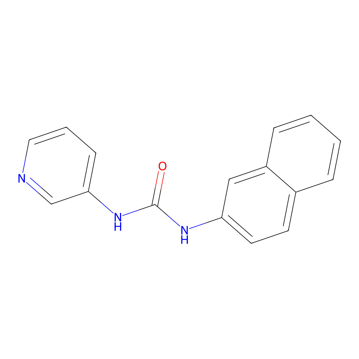 1-Naphthalen-2-yl-3-pyridin-3-ylurea molecular structure, CAS 20949-53-5