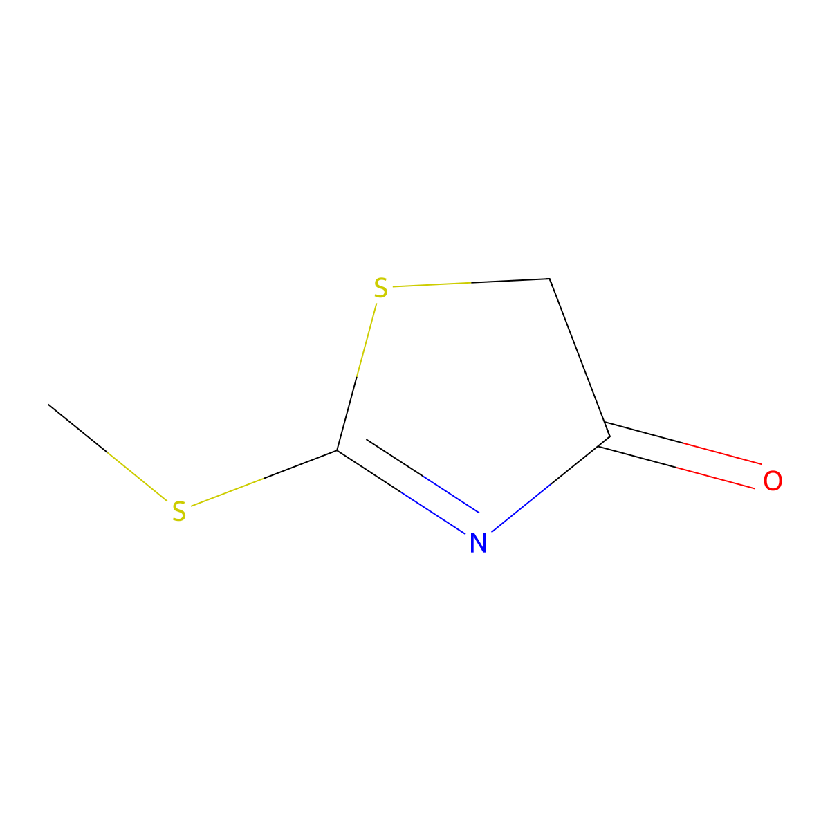 2-(Methylsulfanyl)-4,5-dihydro-1,3-thiazol-4-one molecular structure, CAS 20949-66-0