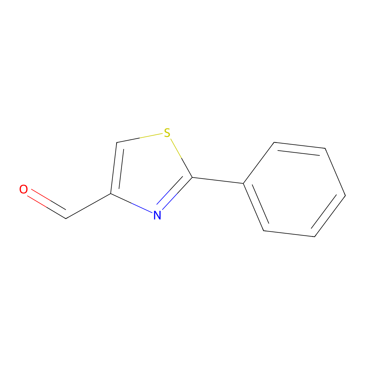 2-Phenyl-1,3-thiazole-4-carbaldehyde molecular structure, CAS 20949-81-9