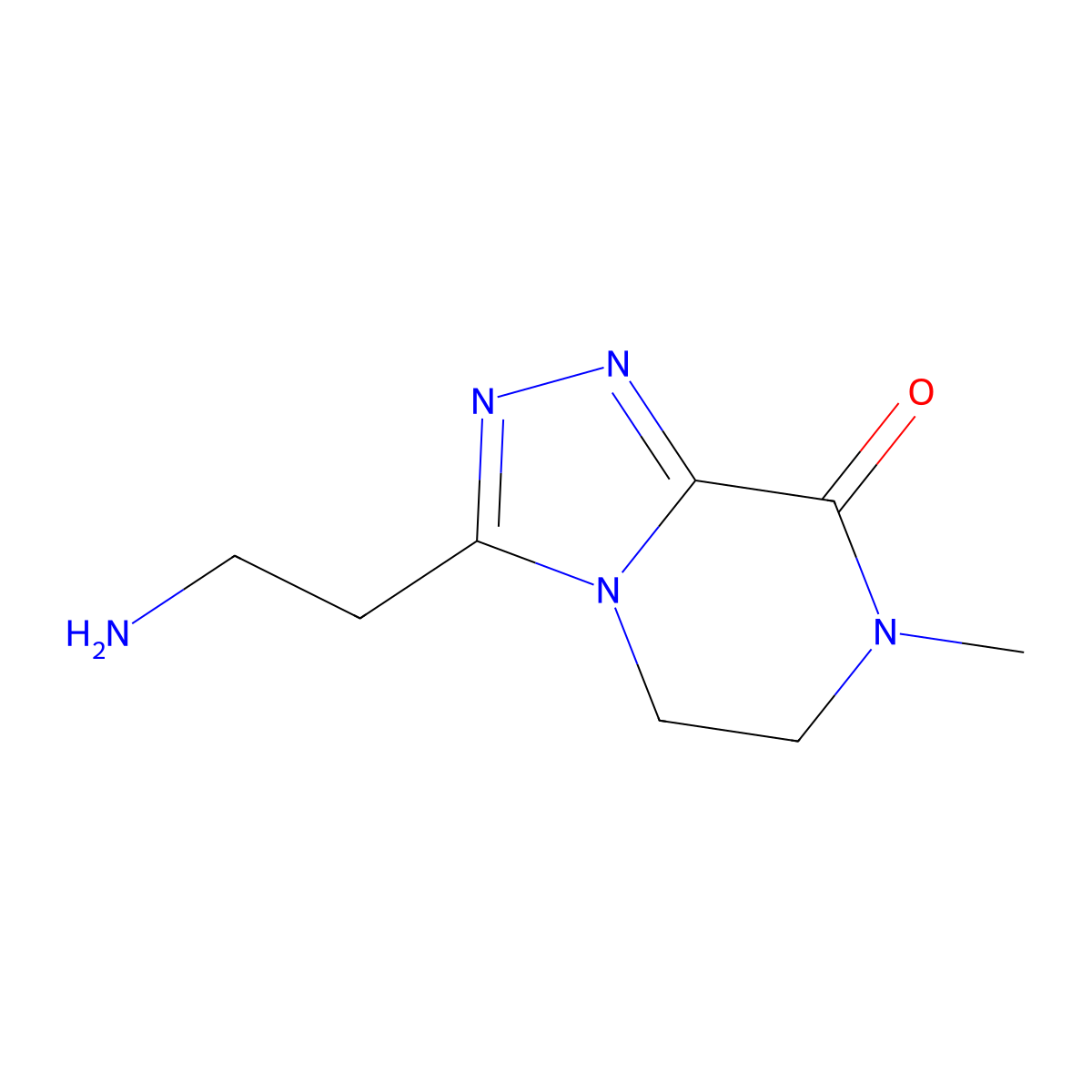 3-(2-aminoethyl)-7-methyl-5H,6H,7H,8H-[1,2,4]triazolo[4,3-a]pyrazin-8-one molecular structure, CAS 2094918-70-2