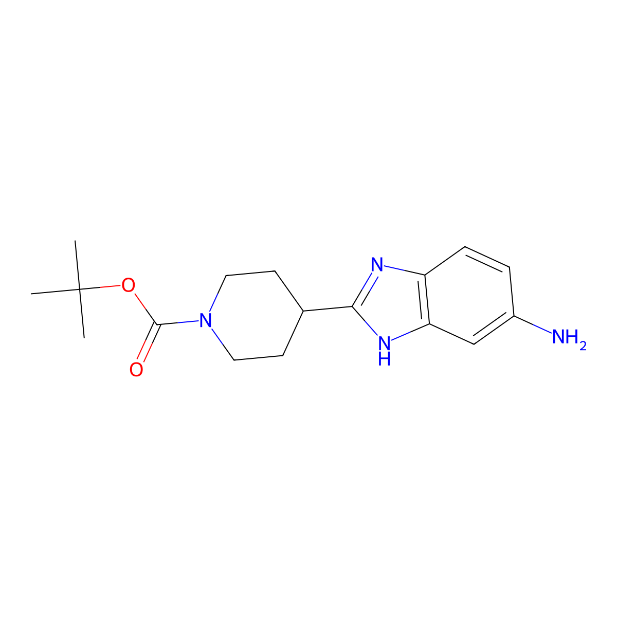 tert-butyl 4-(5-amino-1H-1,3-benzodiazol-2-yl)piperidine-1-carboxylate molecular structure, CAS 2094920-12-2