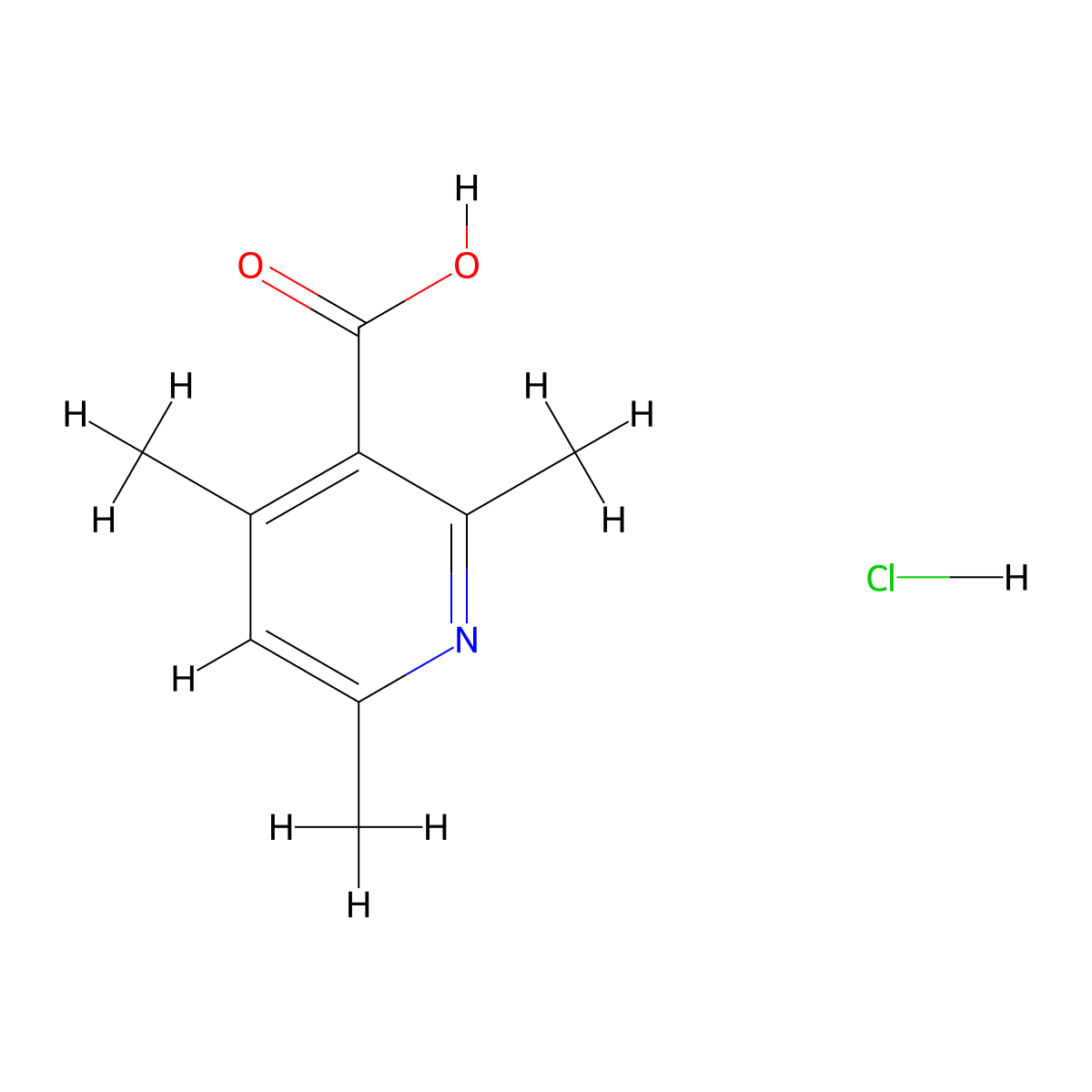 2,4,6-Trimethylpyridine-3-carboxylic acid hydrochloride molecular structure, CAS 2094924-30-6