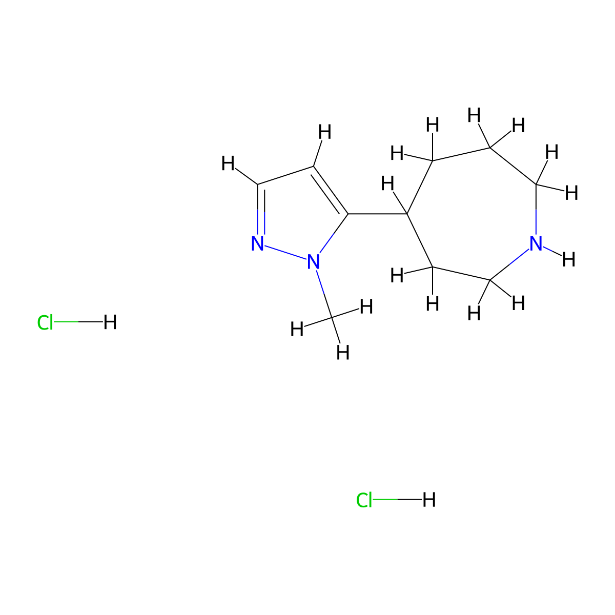 4-(1-methyl-1H-pyrazol-5-yl)azepane dihydrochloride molecular structure, CAS 2094924-97-5
