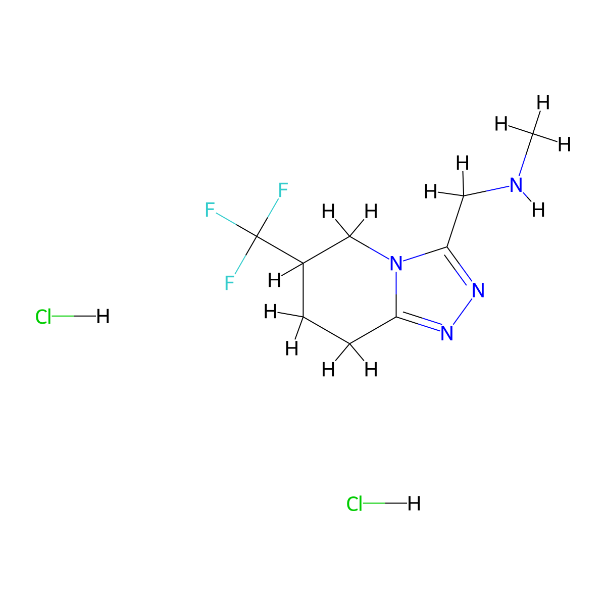 methyl({[6-(trifluoromethyl)-5H,6H,7H,8H-[1,2,4]triazolo[4,3-a]pyridin-3-yl]methyl})amine dihydrochloride molecular structure, CAS 2094926-49-3