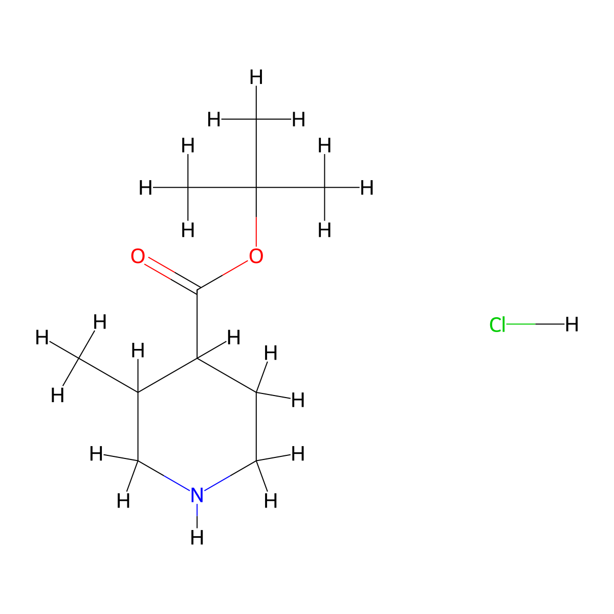 Tert-butyl 3-methylpiperidine-4-carboxylate hydrochloride molecular structure, CAS 2094929-92-5