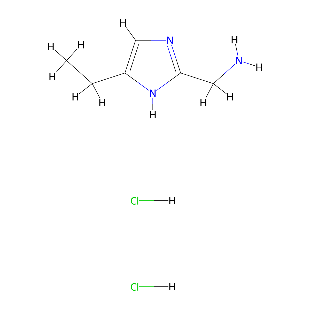 (4-ethyl-1H-imidazol-2-yl)methanamine dihydrochloride molecular structure, CAS 2094935-48-3
