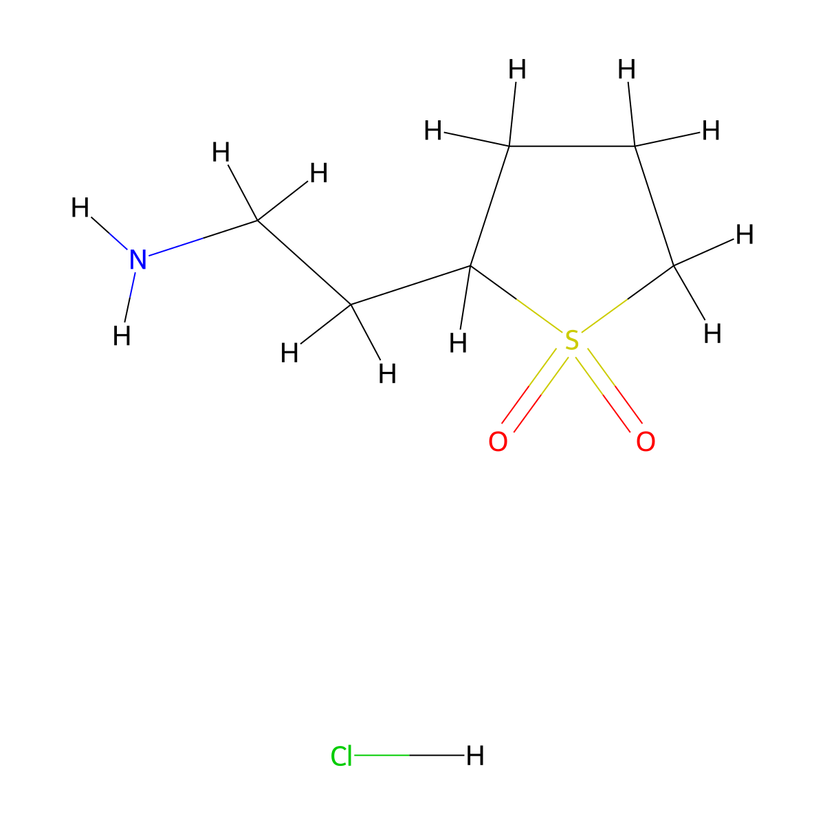 2-(2-Aminoethyl)-1lambda6-thiolane-1,1-dione hydrochloride molecular structure, CAS 2094938-84-6