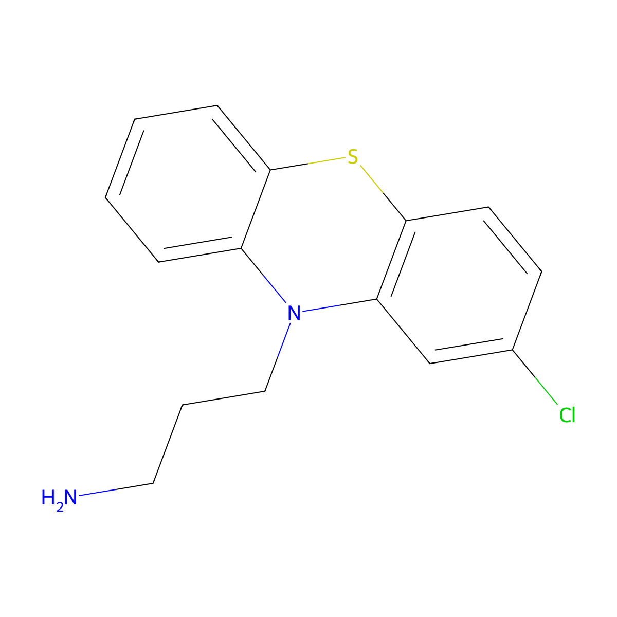 N,N-Didemethylchlorpromazine molecular structure, CAS 2095-17-2