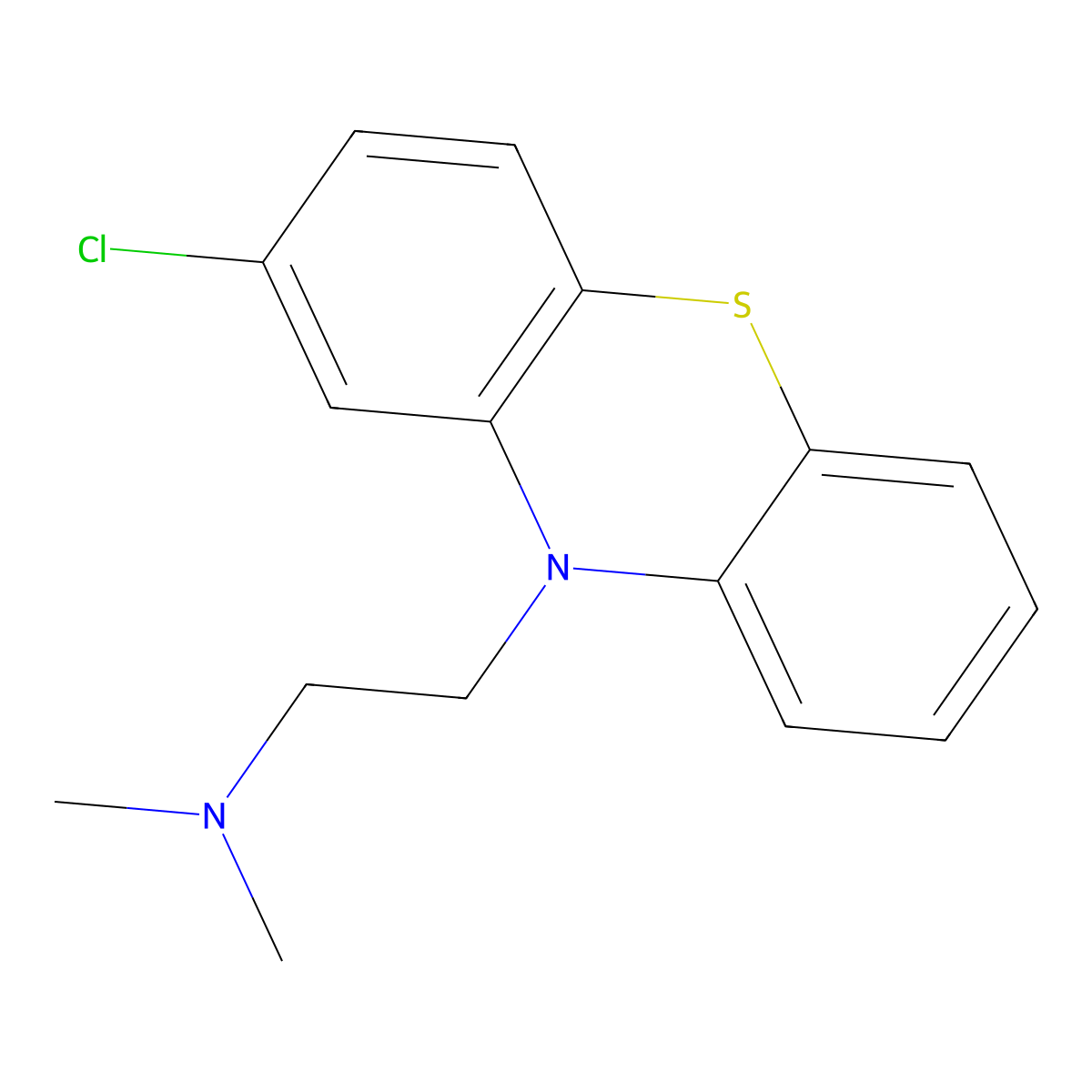 Chlorfenethazine molecular structure, CAS 2095-24-1
