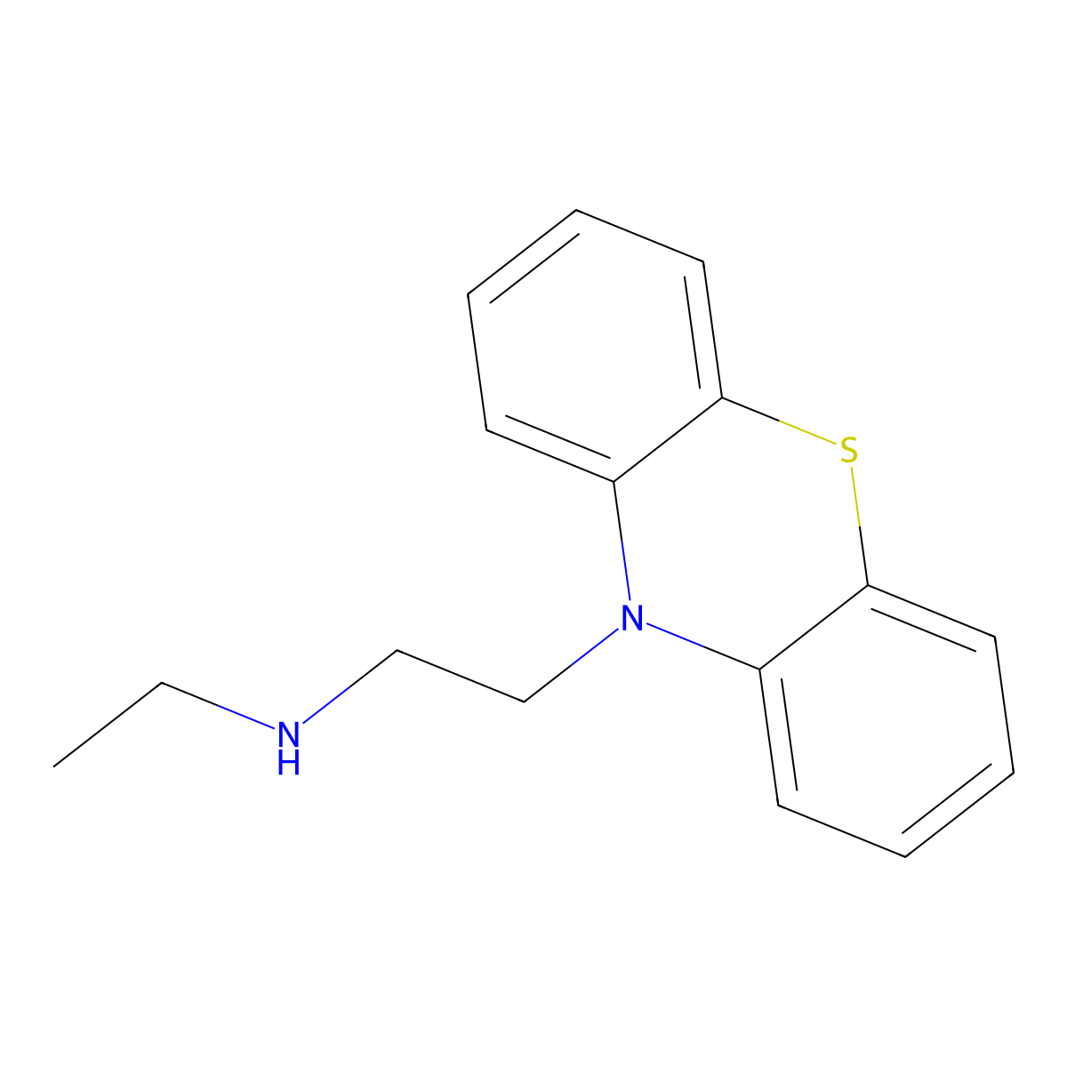 ethyl[2-(10H-phenothiazin-10-yl)ethyl]amine molecular structure, CAS 2095-26-3