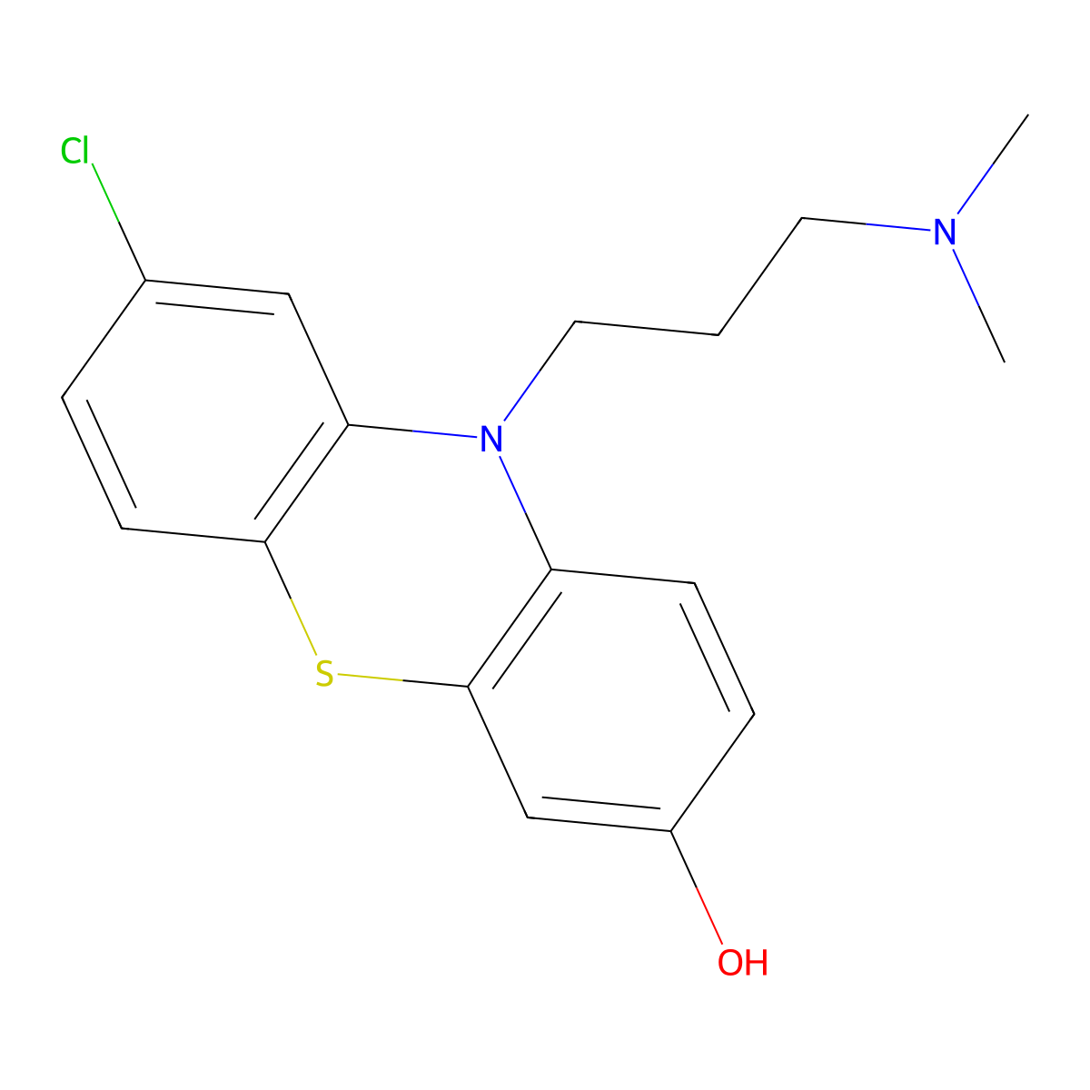 7-Hydroxychlorpromazine molecular structure, CAS 2095-62-7