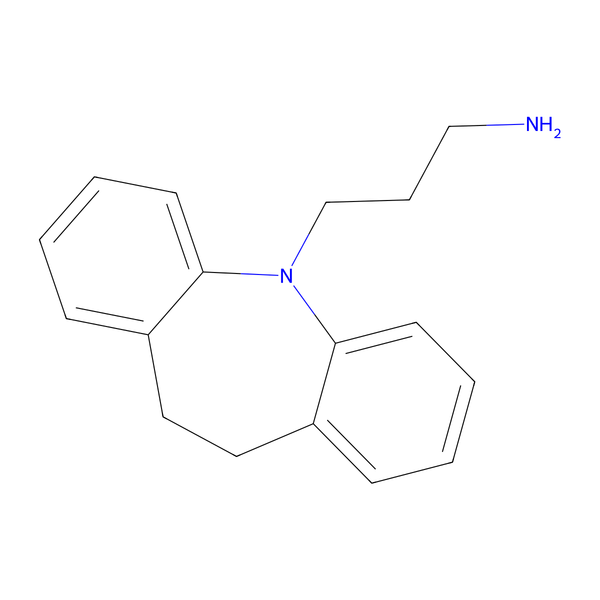 Didesmethylimipramine molecular structure, CAS 2095-95-6