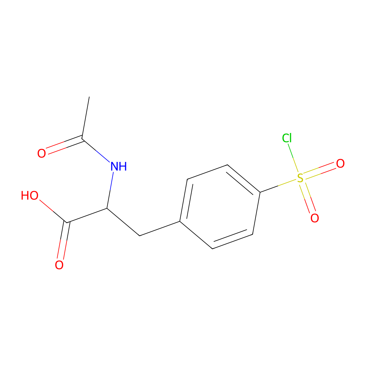 (2S)-3-[4-(chlorosulfonyl)phenyl]-2-acetamidopropanoic acid molecular structure, CAS 2095039-69-1