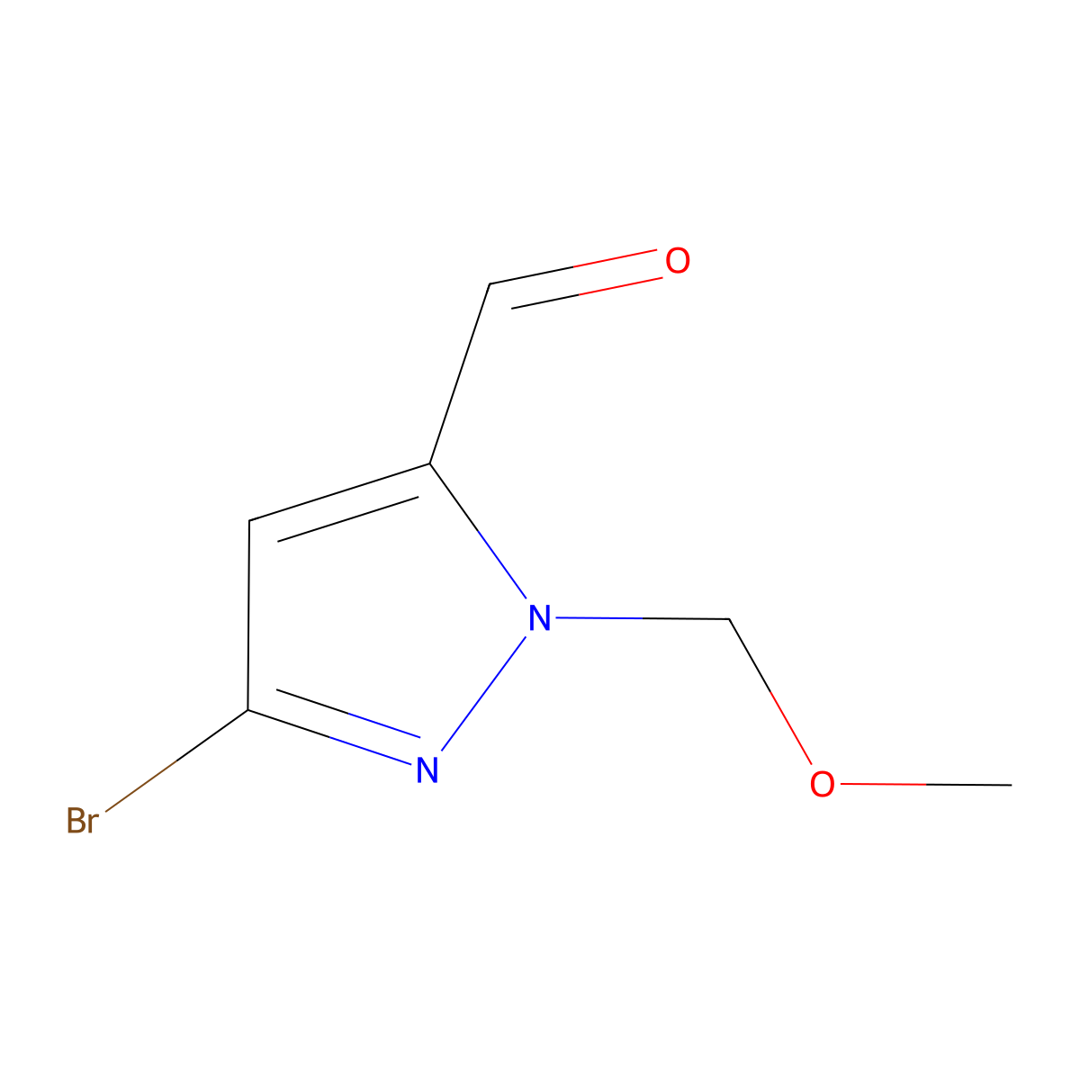 3-bromo-1-(methoxymethyl)-1H-pyrazole-5-carbaldehyde molecular structure, CAS 2095050-42-1