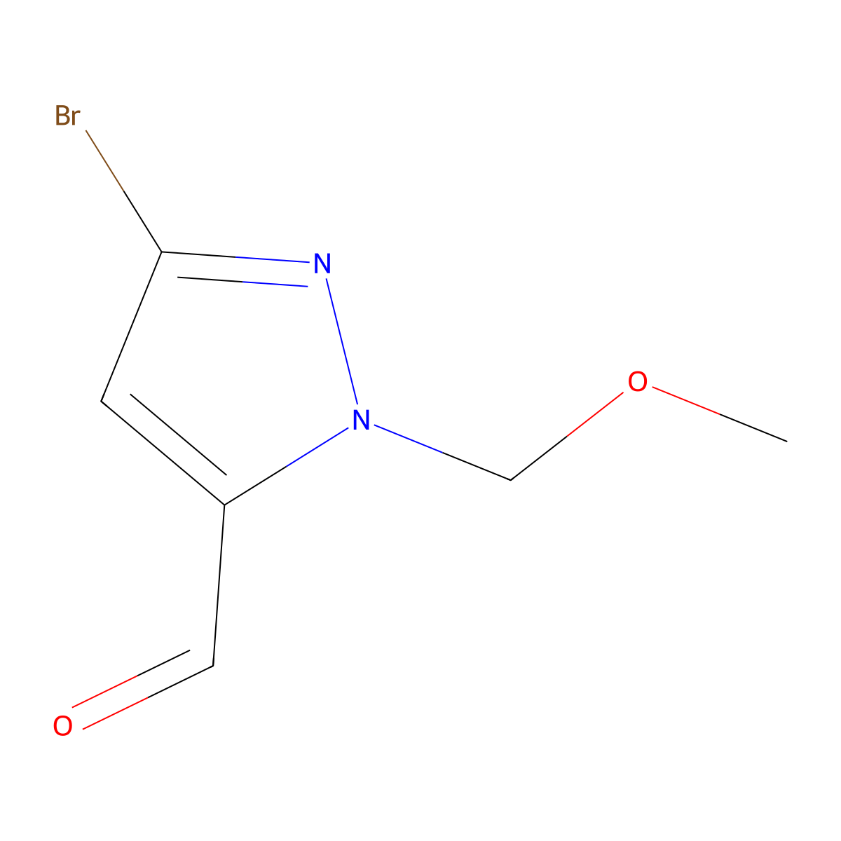 3-bromo-1-(methoxymethyl)-1H-pyrazole-5-carbaldehyde molecular structure, CAS 2095050-42-1