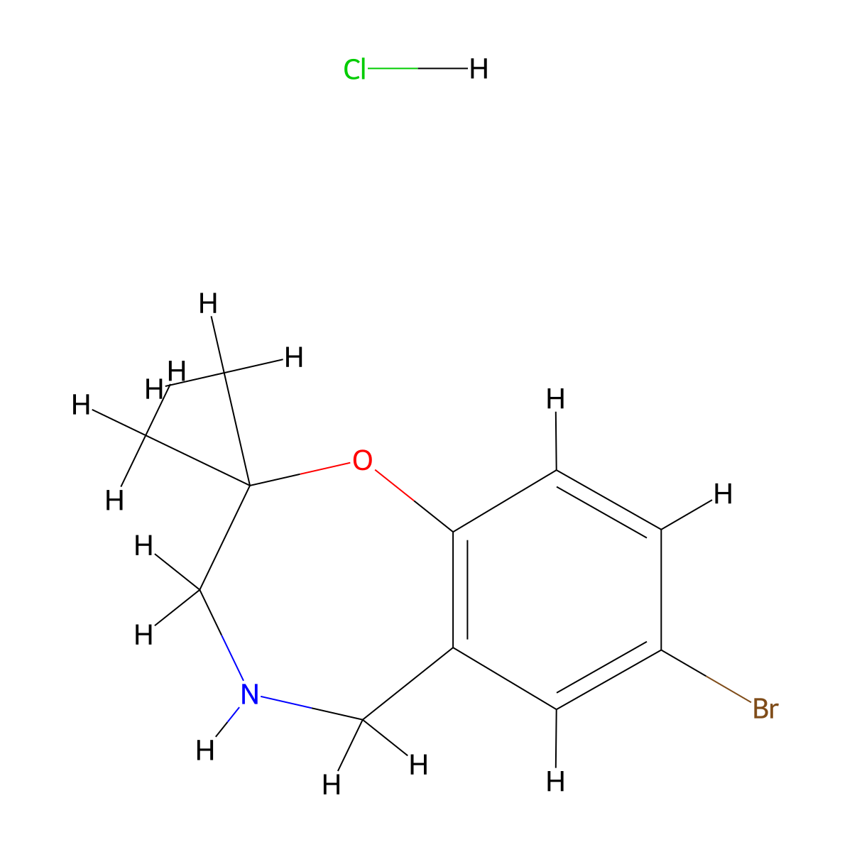 7-Bromo-2,2-dimethyl-2,3,4,5-tetrahydro-1,4-benzoxazepinehydrochloride molecular structure, CAS 2095071-24-0