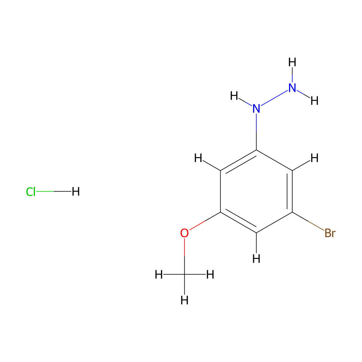 (3-Bromo-5-methoxyphenyl)hydrazine hydrochloride molecular structure, CAS 2095076-92-7