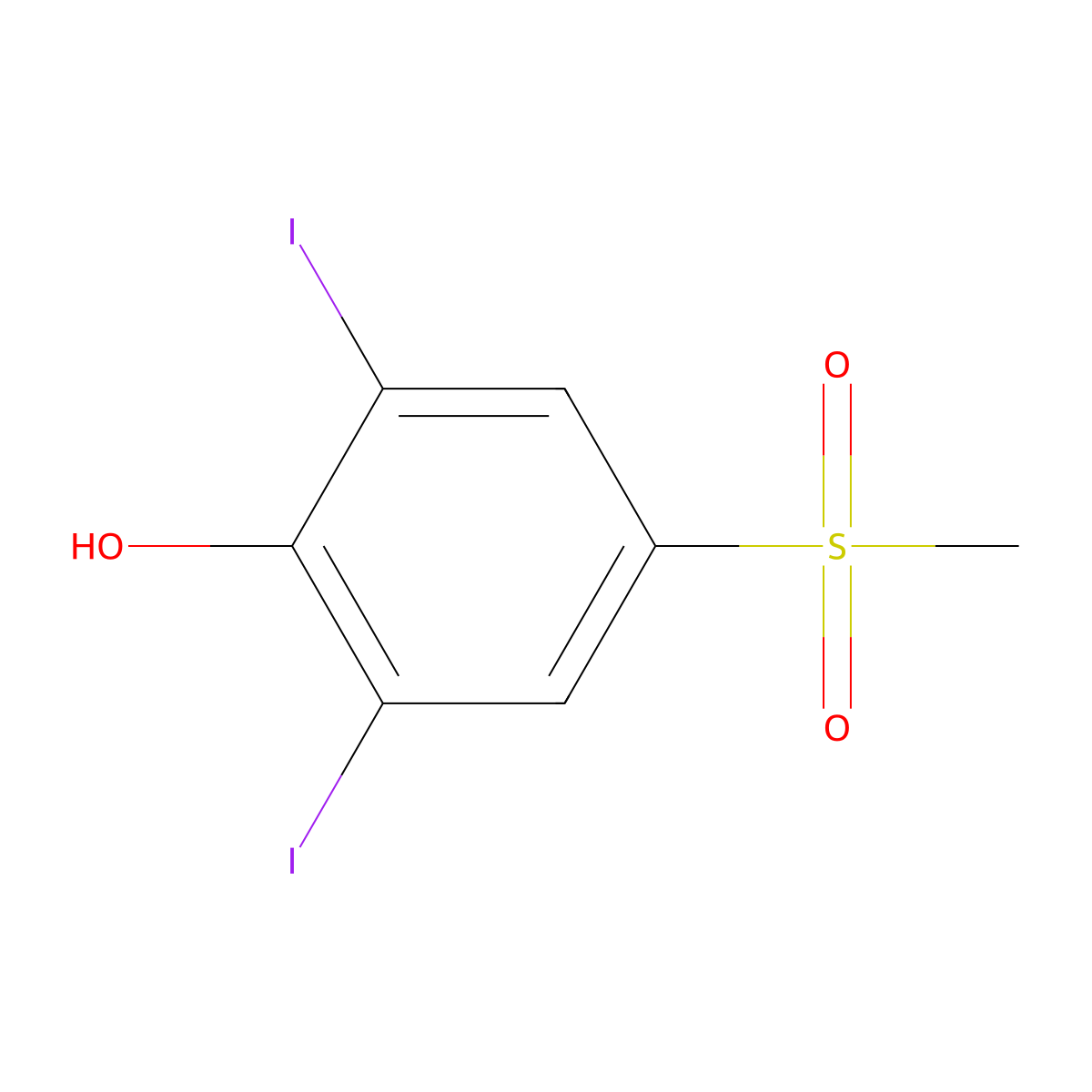 2,6-Diiodo-4-methylsulfonylphenol molecular structure, CAS 20951-03-5