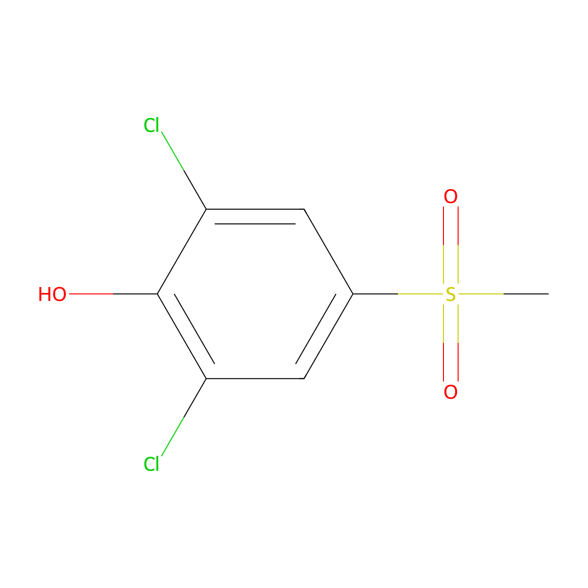 2,6-Dichloro-4-(methylsulfonyl)phenol molecular structure, CAS 20951-05-7