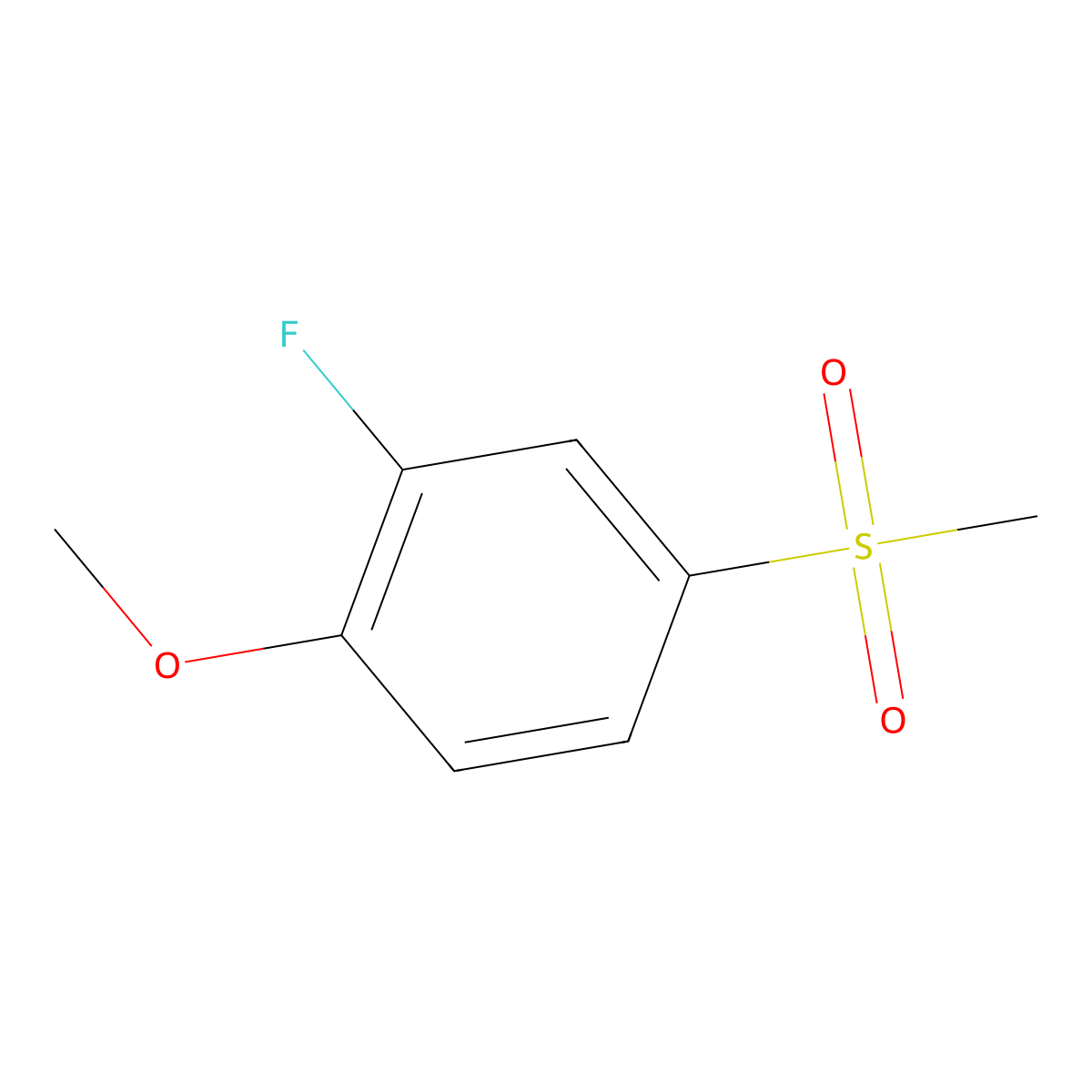 2-Fluoro-1-methoxy-4-(methylsulfonyl)benzene molecular structure, CAS 20951-14-8