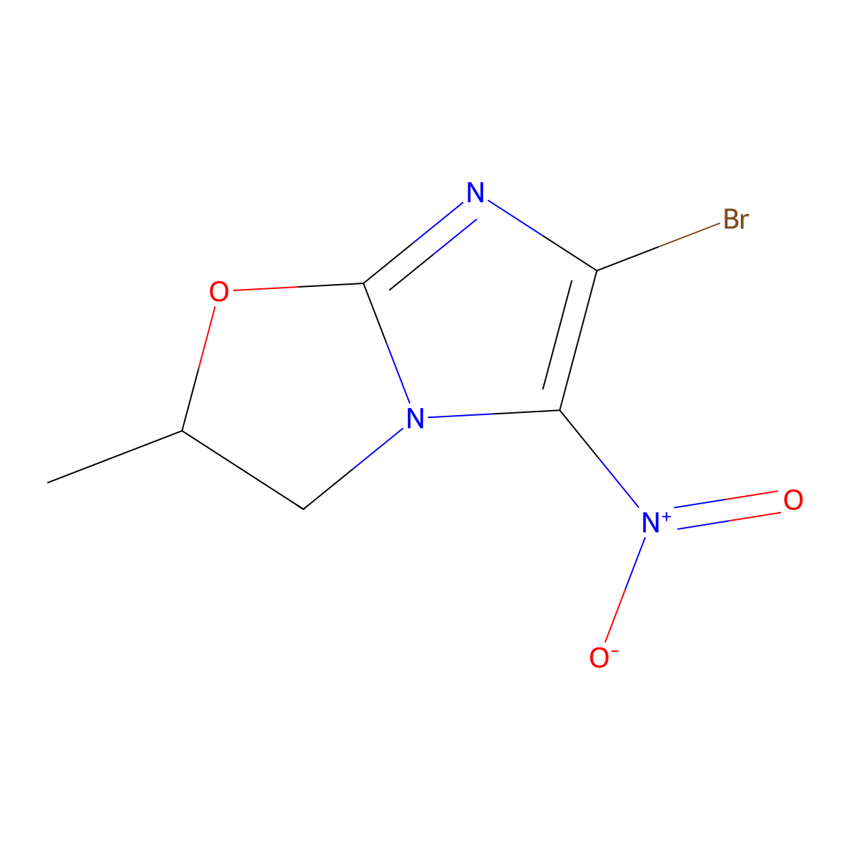 6-Bromo-2-methyl-5-nitro-2,3-dihydroimidazo[2,1-B]oxazole molecular structure, CAS 2095190-33-1
