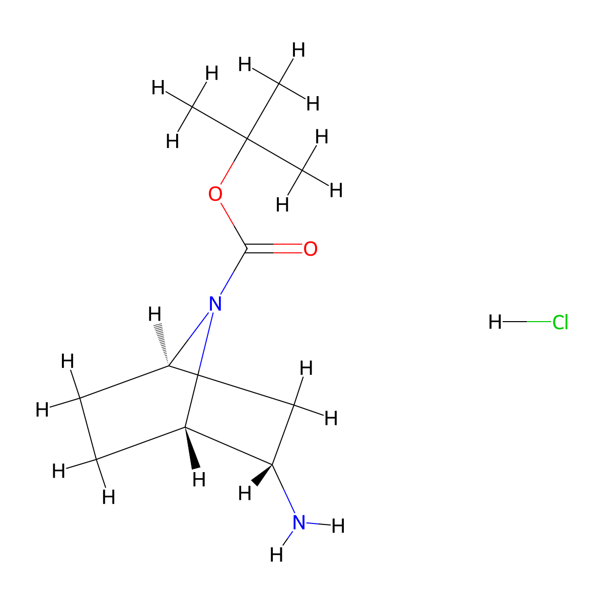 tert-Butyl rac-(1S,2S,4R)-2-amino-7-azabicyclo[2.2.1]heptane-7-carboxylate hydrochloride molecular structure, CAS 2095192-07-5