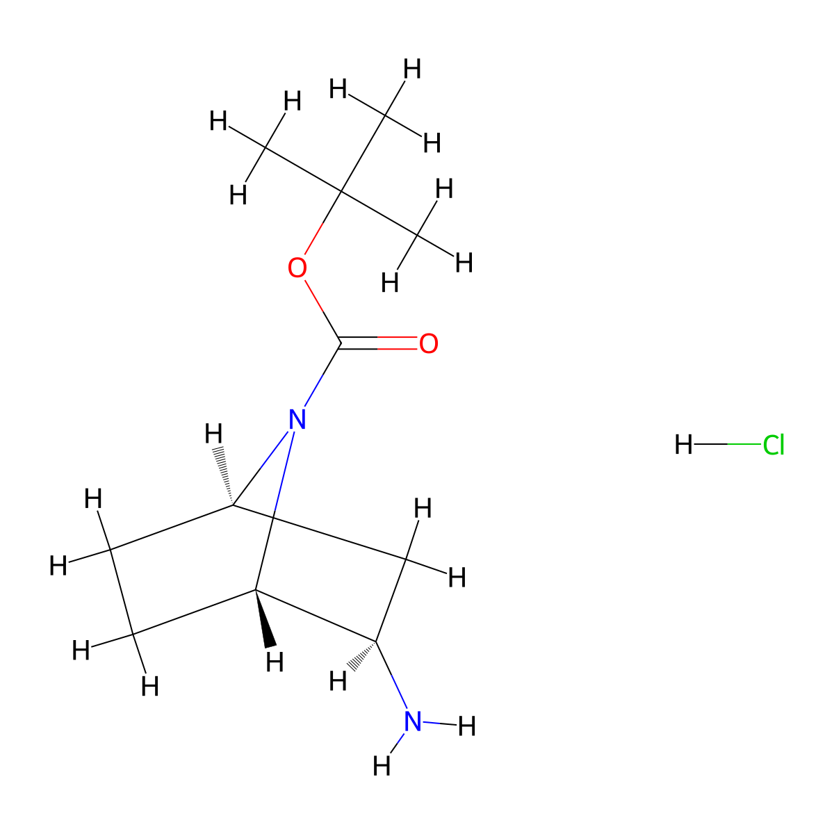 tert-Butyl rac-(1S,2R,4R)-2-amino-7-azabicyclo[2.2.1]heptane-7-carboxylate hydrochloride molecular structure, CAS 2095192-09-7
