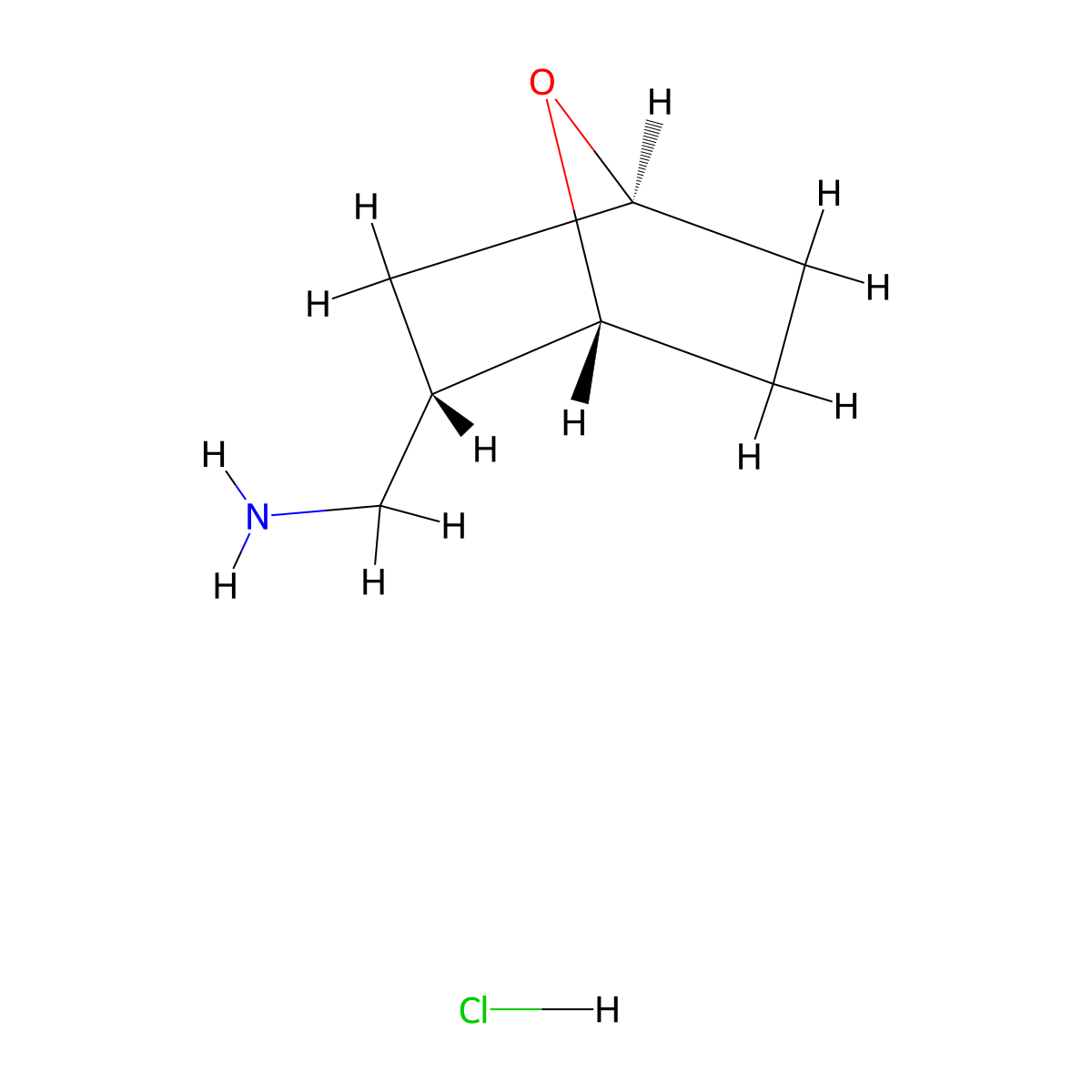 rac-1-[(1R,2S,4S)-7-oxabicyclo[2.2.1]heptan-2-yl]methanamine hydrochloride molecular structure, CAS 2095192-14-4
