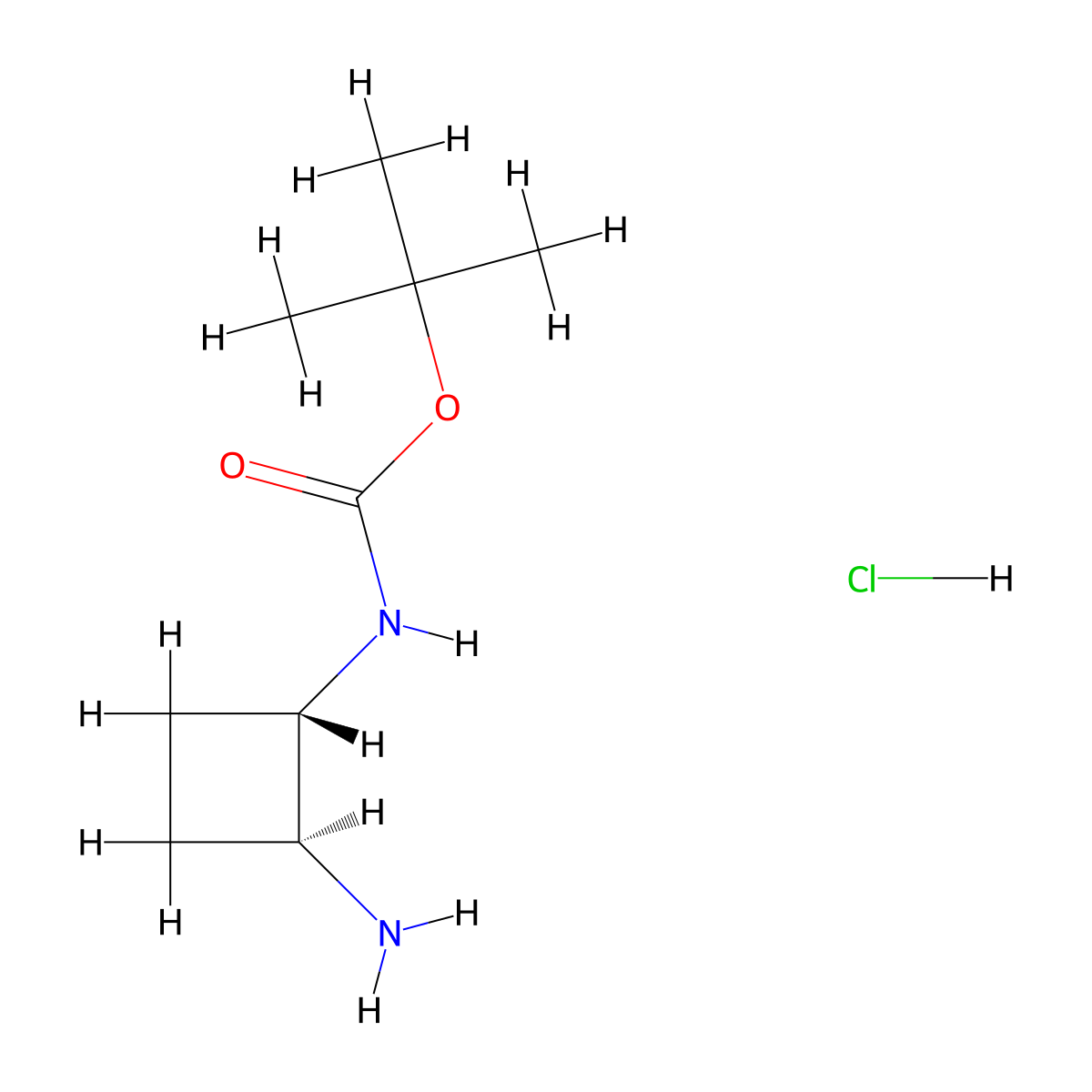 tert-Butyl rac-[(1S,2S)-2-aminocyclobutyl]carbamate hydrochloride molecular structure, CAS 2095192-25-7