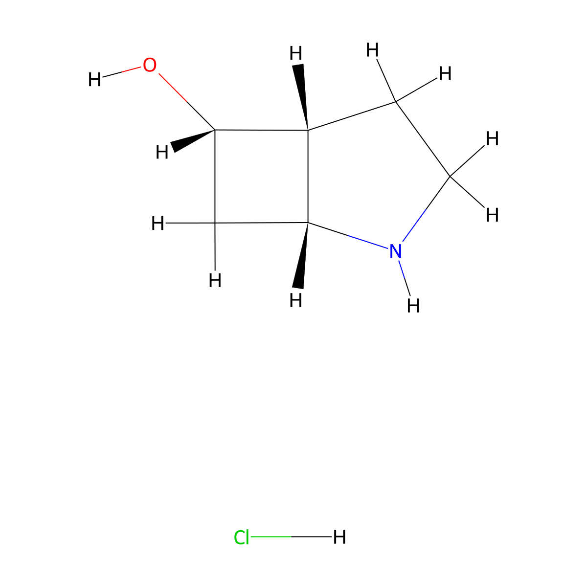 rac-(1R,5R,6S)-2-azabicyclo(3.2.0)heptan-6-ol hydrochloride molecular structure, CAS 2095192-32-6