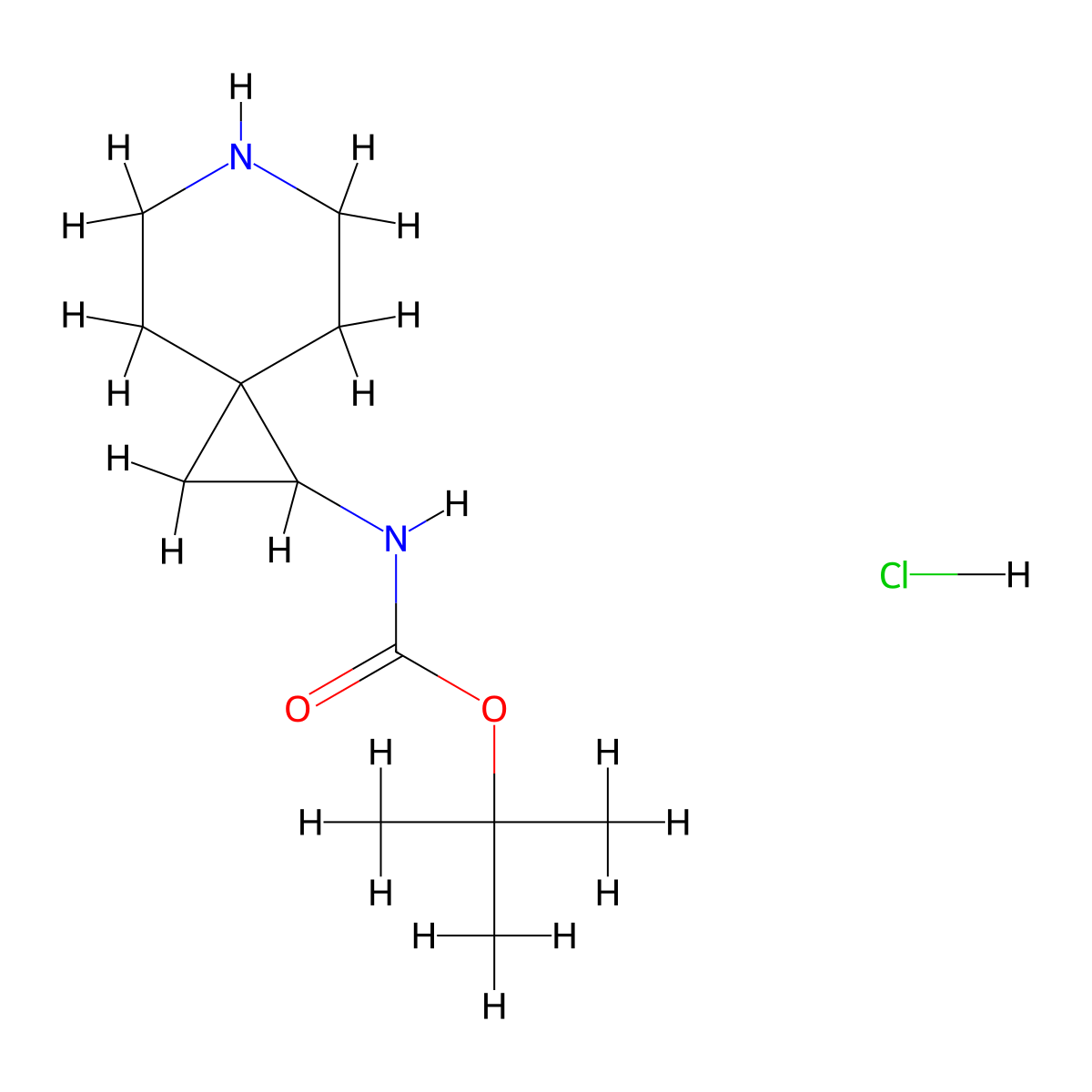 tert-Butyl (6-azaspiro[2.5]octan-1-yl)carbamate hydrochloride molecular structure, CAS 2095192-33-7