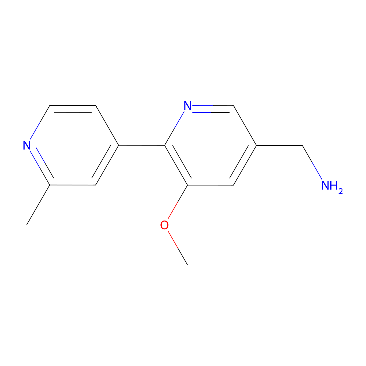 3-Methoxy-2'-methyl[2,4'-bipyridine]-5-methanamine molecular structure, CAS 2095203-96-4