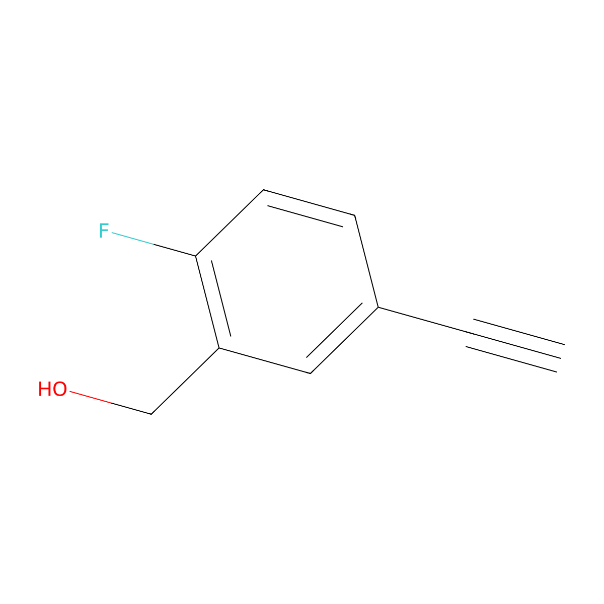(5-Ethynyl-2-fluorophenyl)methanol molecular structure, CAS 2095226-27-8
