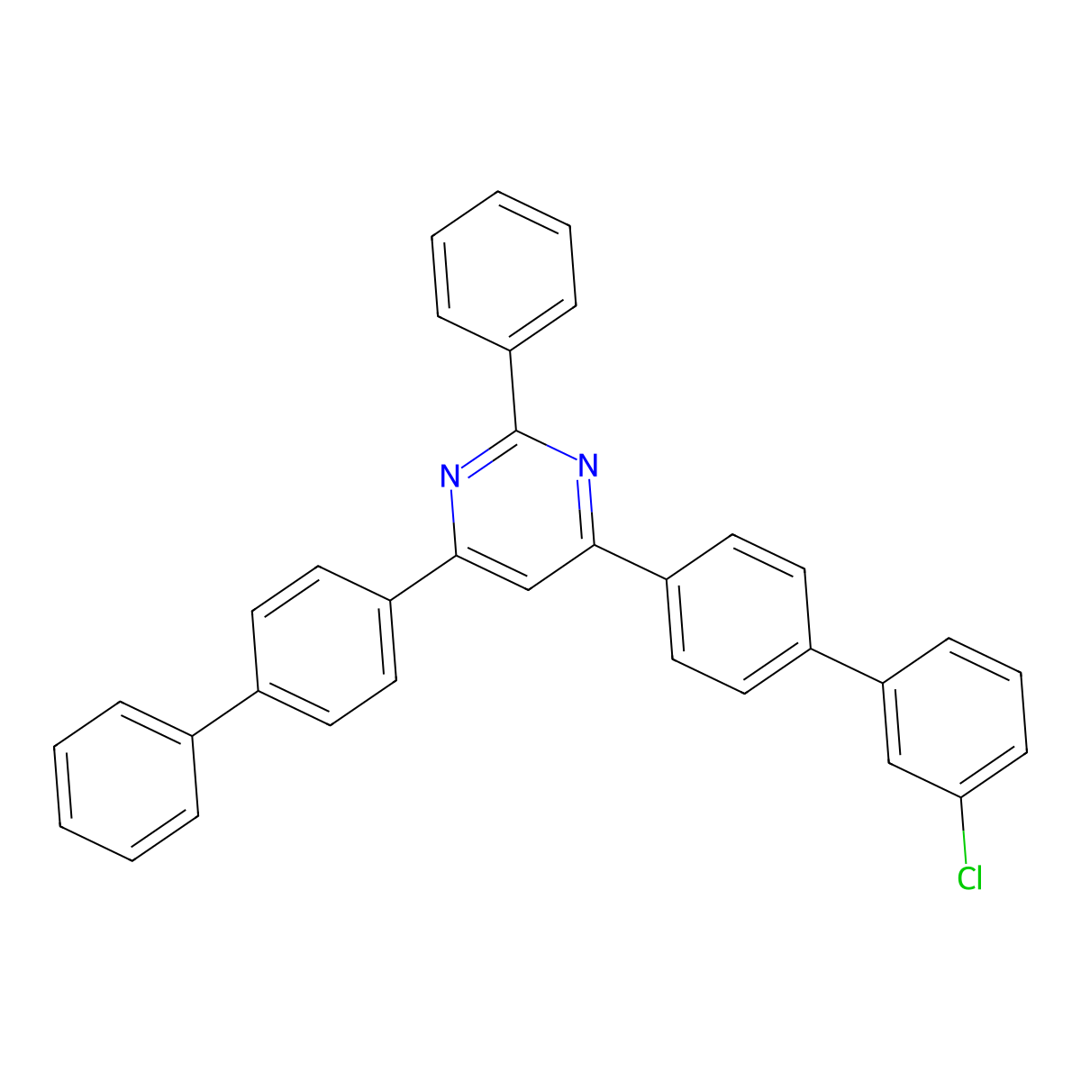 4-([1,1'-Biphenyl]-4-yl)-6-(3'-chloro-[1,1'-biphenyl]-4-yl)-2-phenylpyrimidine molecular structure, CAS 2095240-92-7