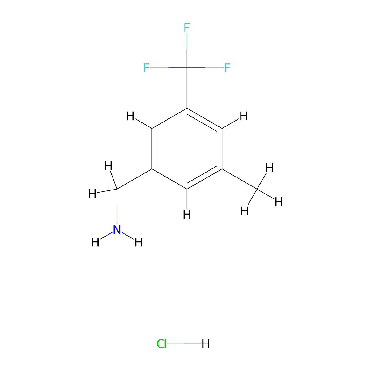 [3-Methyl-5-(trifluoromethyl)phenyl]methanamine hydrochloride molecular structure, CAS 2095249-79-7