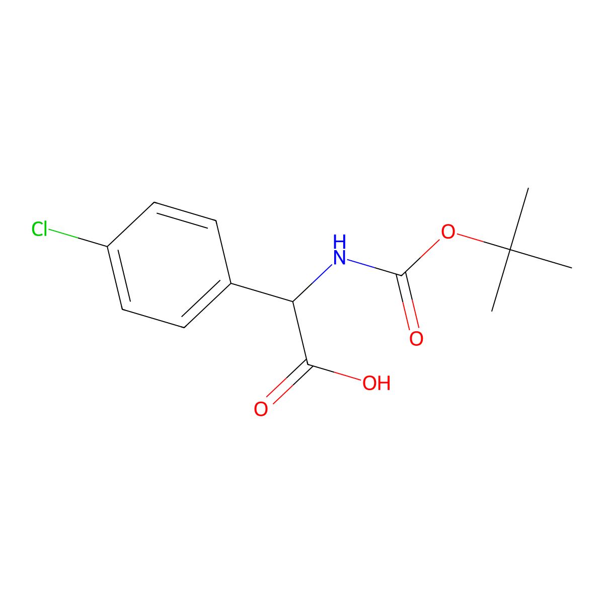 2-(((Tert-butoxy)carbonyl)amino)-2-(4-chlorophenyl)acetic acid molecular structure, CAS 209525-73-5