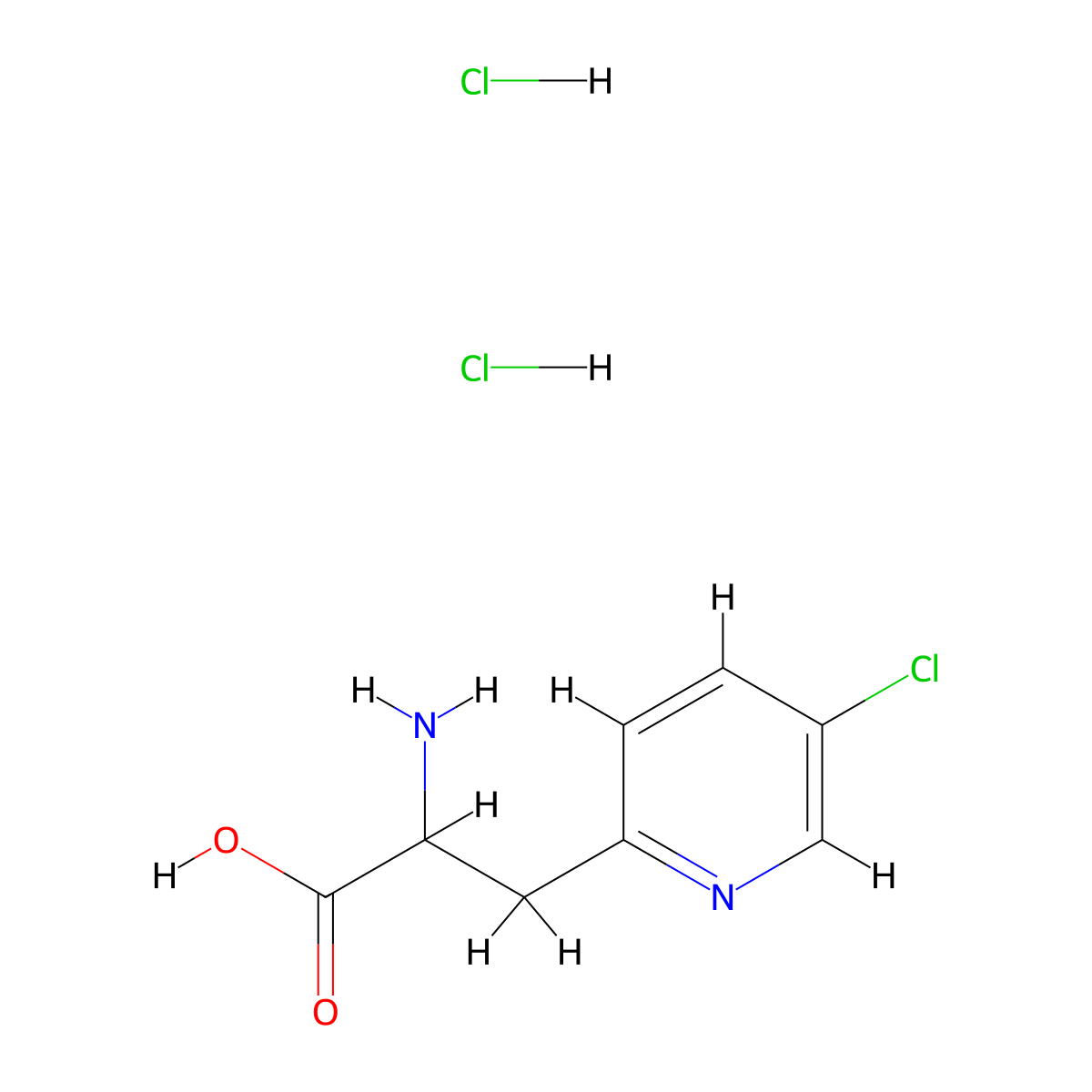 2-Amino-3-(5-chloropyridin-2-yl)propanoic acid dihydrochloride molecular structure, CAS 209527-00-4