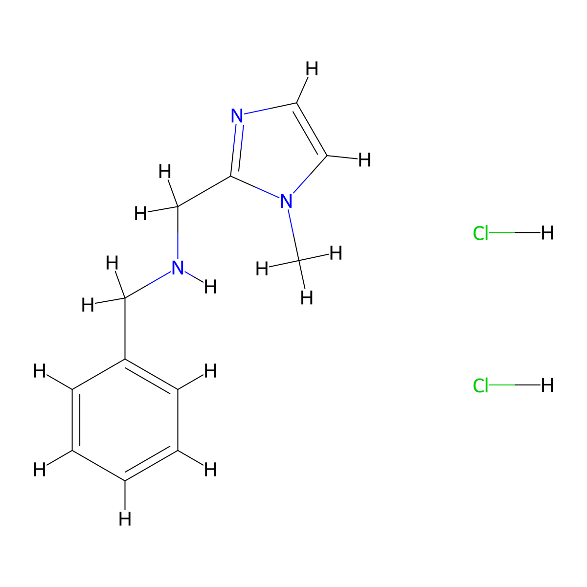 N-benzyl-1-(1-methyl-1H-imidazol-2-yl)methanamine dihydrochloride molecular structure, CAS 209528-80-3