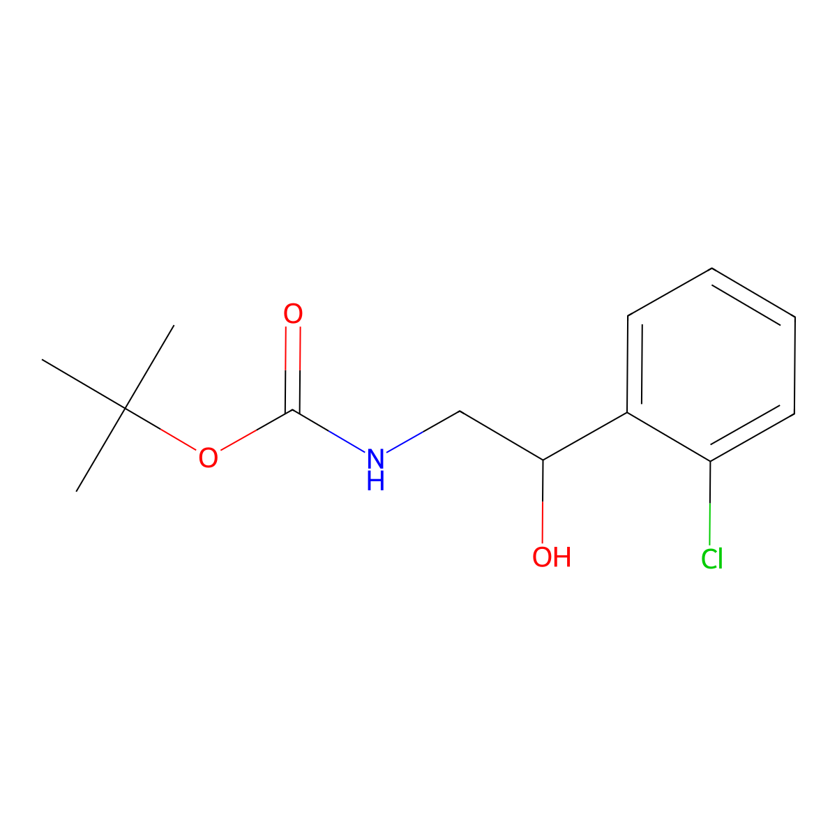2-(Boc-amino)-1-(2-chlorophenyl)ethanol molecular structure, CAS 209530-20-1