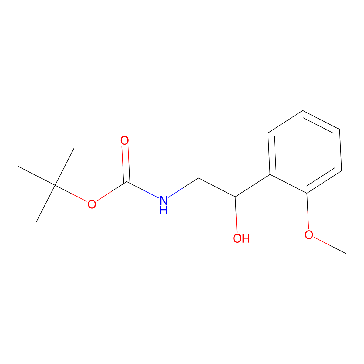 Tert-butyl 2-hydroxy-2-(2-methoxyphenyl)ethylcarbamate molecular structure, CAS 209530-21-2