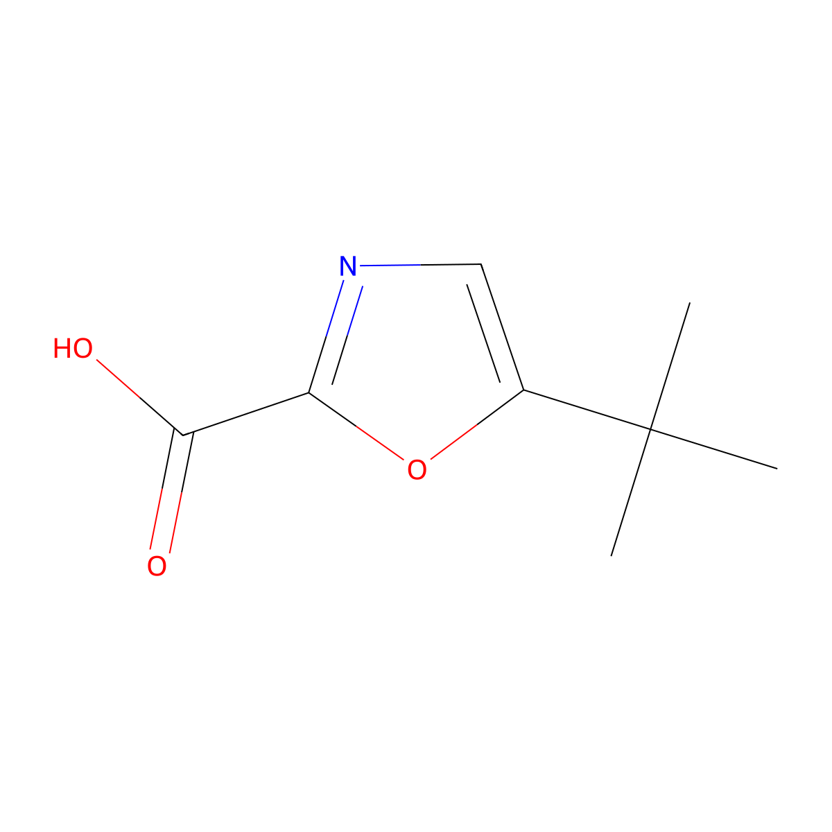 5-(tert-Butyl)oxazole-2-carboxylic acid molecular structure, CAS 209531-11-3