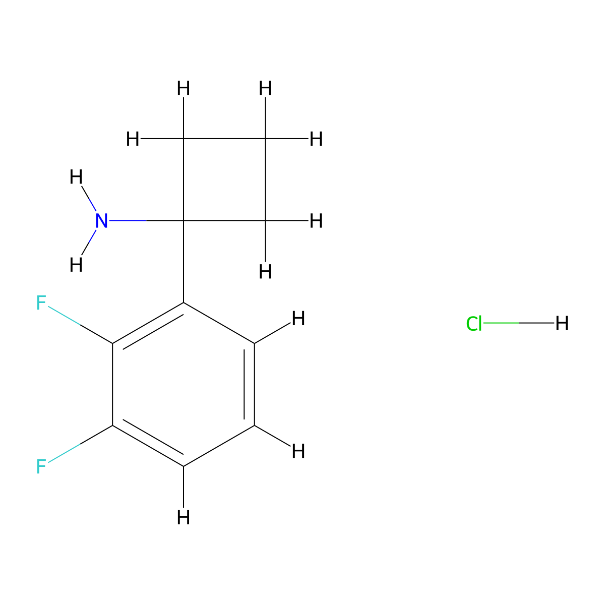 1-(2,3-Difluorophenyl)cyclobutan-1-amine hydrochloride molecular structure, CAS 2095318-84-4