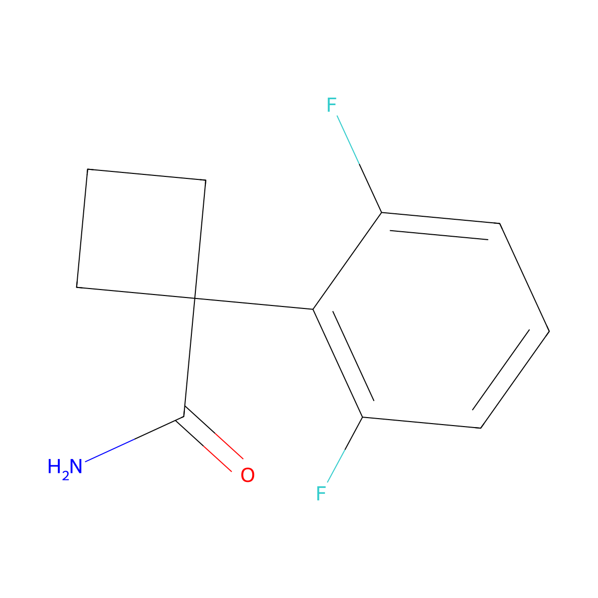 1-(2,6-Difluorophenyl)cyclobutanecarboxamide molecular structure, CAS 2095318-88-8