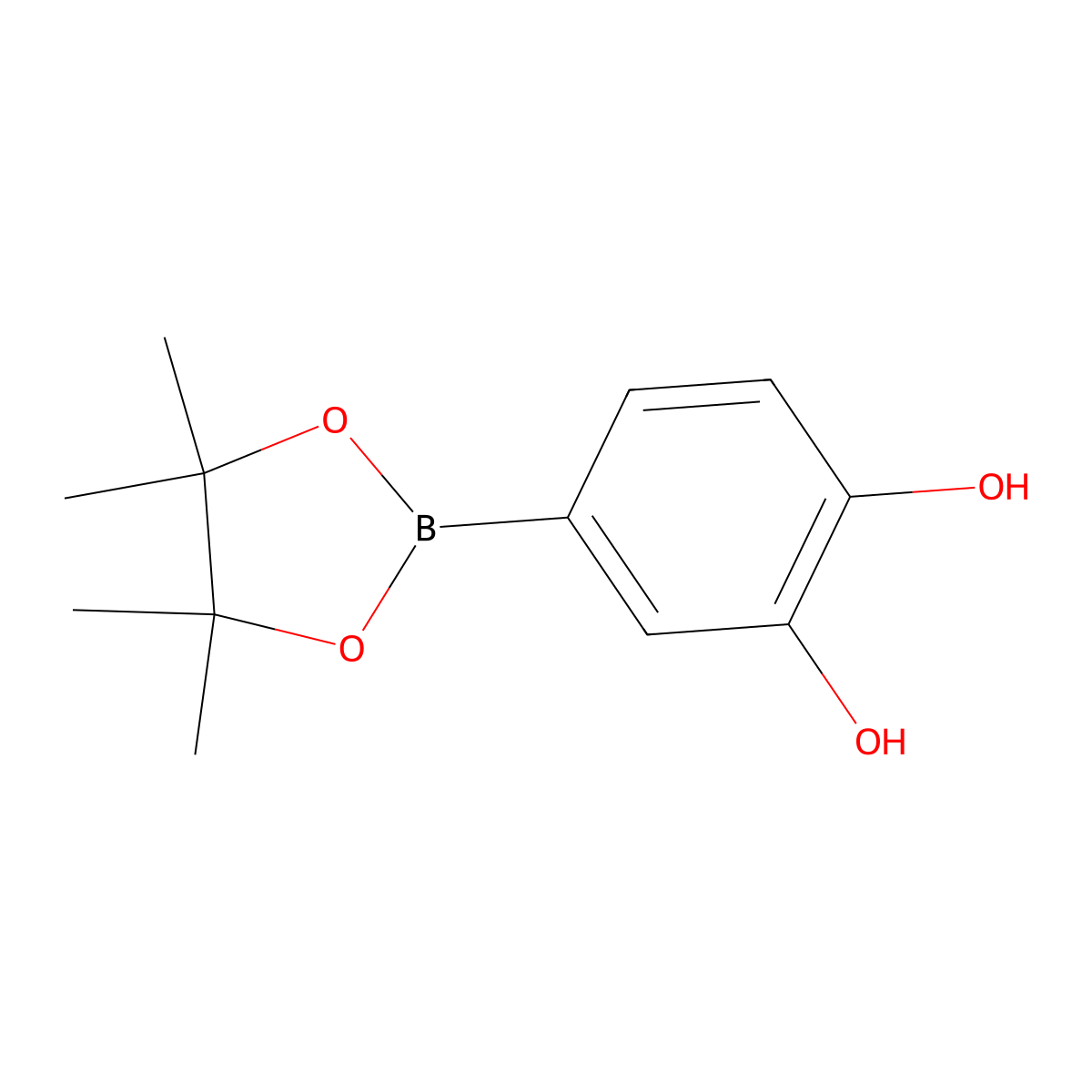 4-(4,4,5,5-Tetramethyl-1,3,2-dioxaborolan-2-yl)benzene-1,2-diol molecular structure, CAS 2095372-76-0