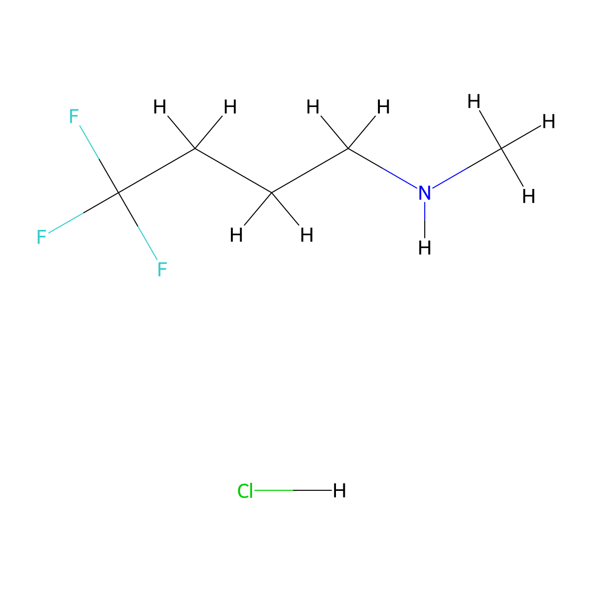 4,4,4-trifluoro-N-methylbutan-1-amine;hydrochloride molecular structure, CAS 2095384-21-5