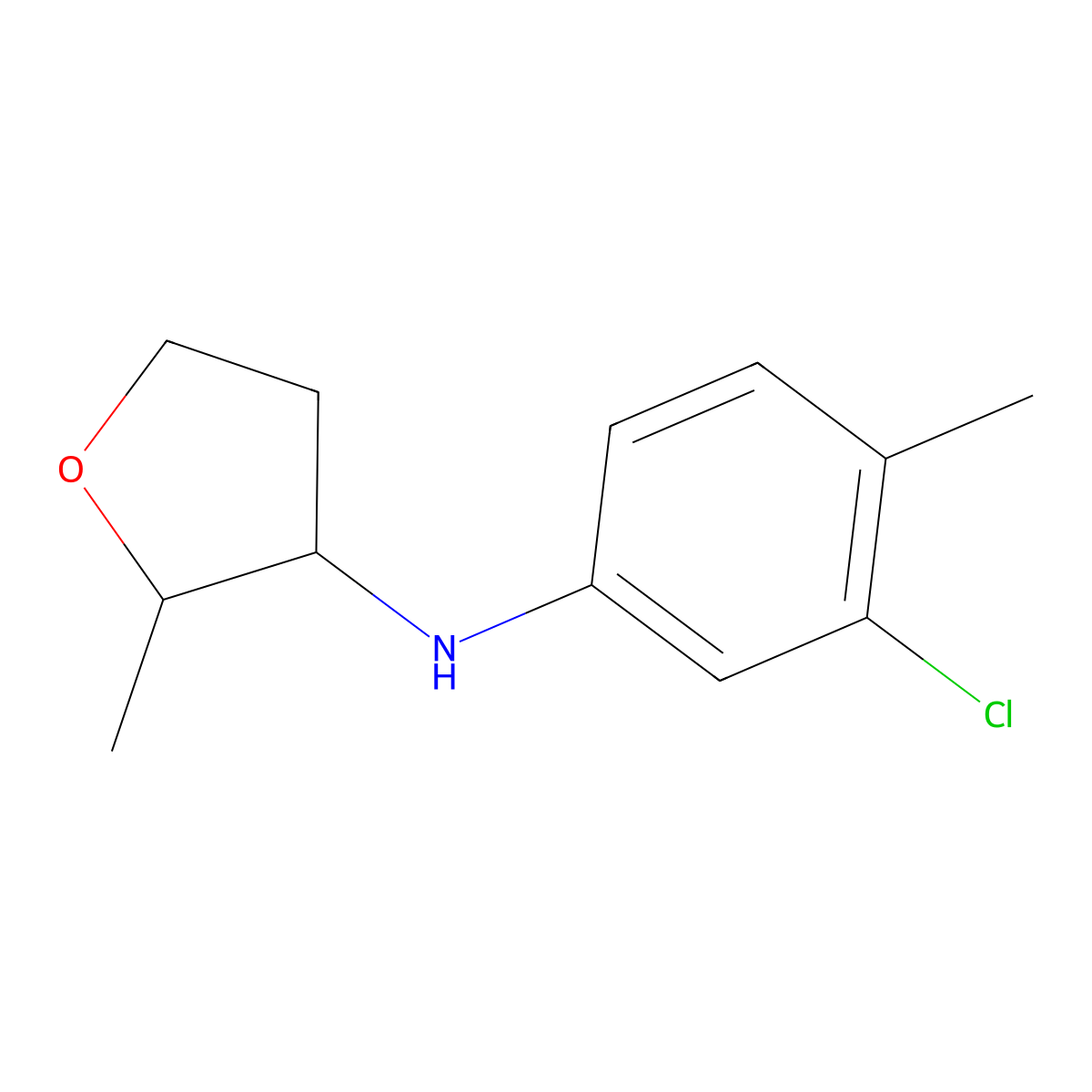 (2S,3S)-N-(3-Chloro-4-methylphenyl)-2-methyloxolan-3-amine molecular structure, CAS 2095396-05-5