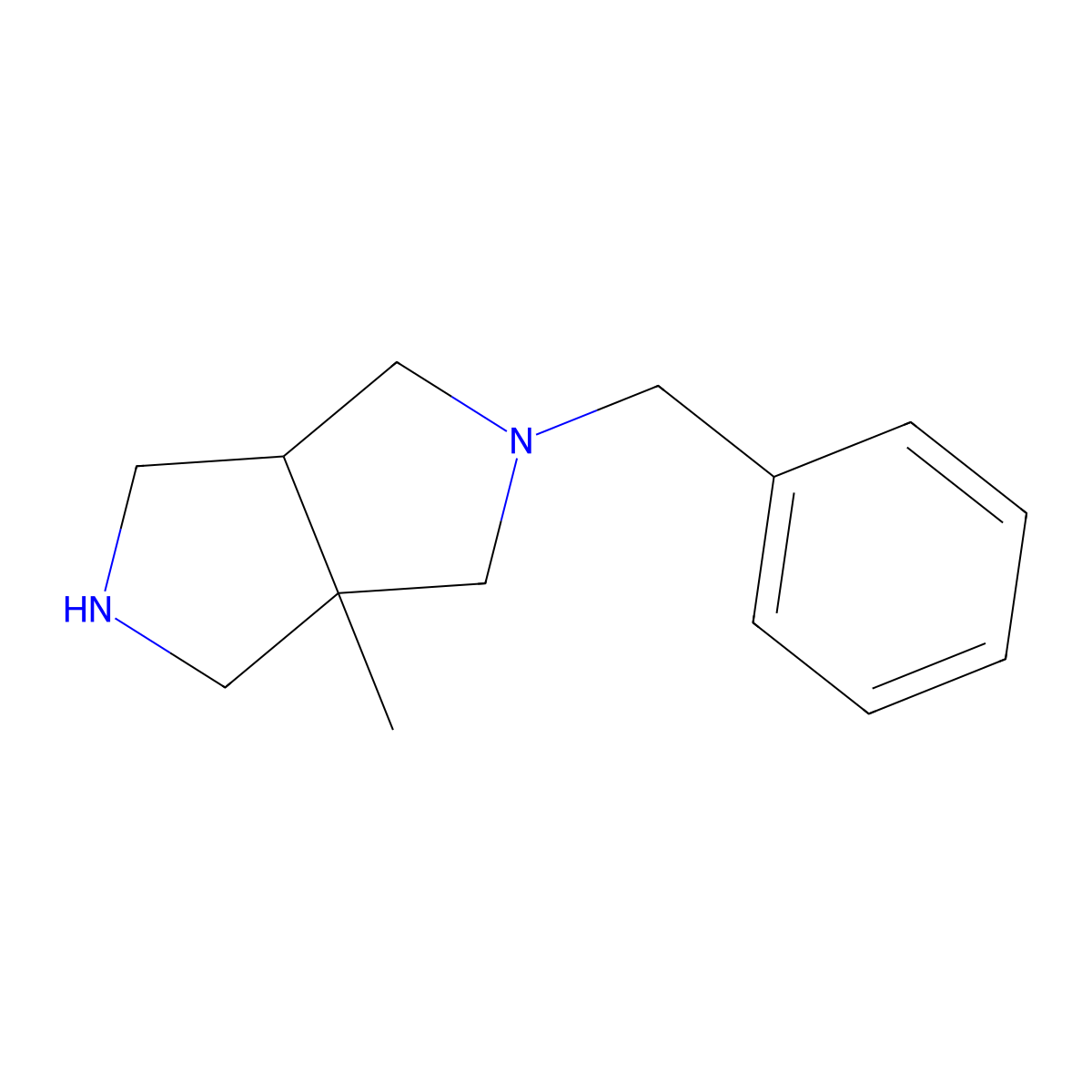 rac-(3aR,6aS)-2-benzyl-3a-methyl-octahydropyrrolo[3,4-c]pyrrole molecular structure, CAS 2095396-10-2