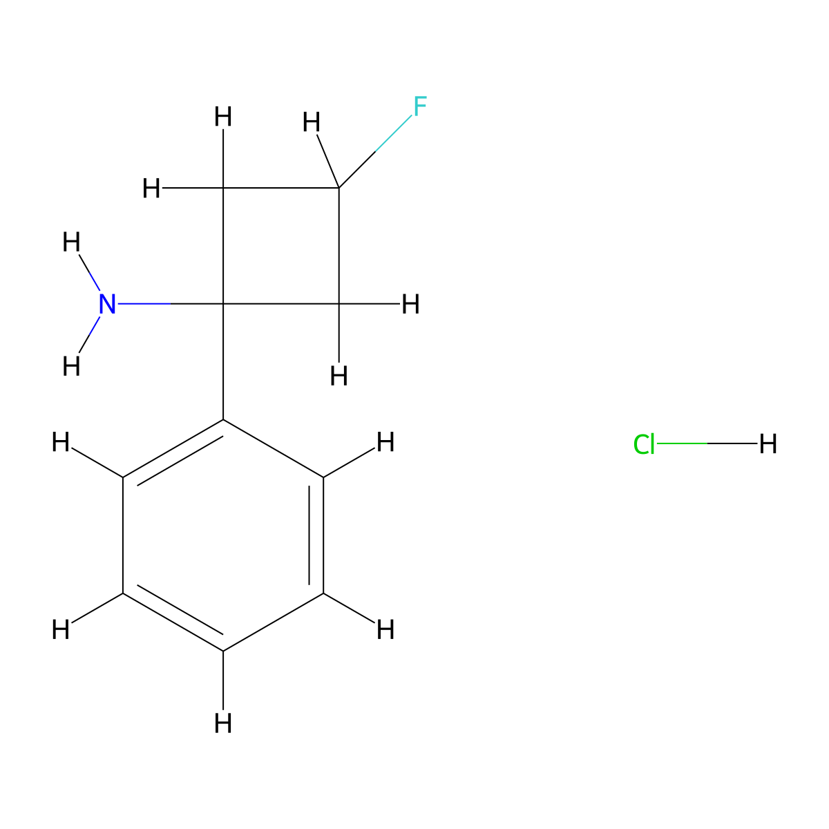Rac-(1r,3r)-3-fluoro-1-phenylcyclobutan-1-amine hydrochloride molecular structure, CAS 2095396-18-0