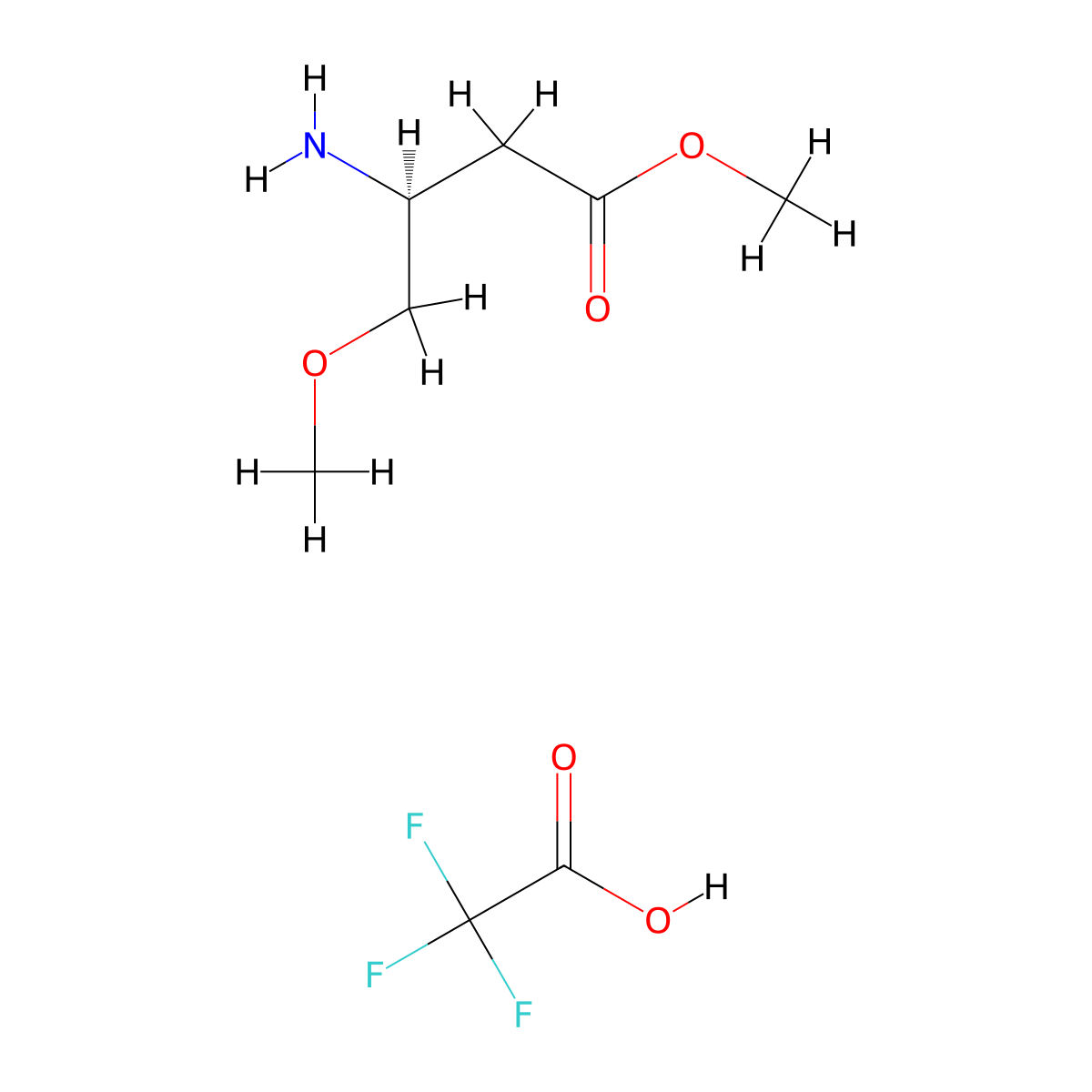 methyl (3S)-3-amino-4-methoxybutanoate; trifluoroacetic acid molecular structure, CAS 2095396-29-3